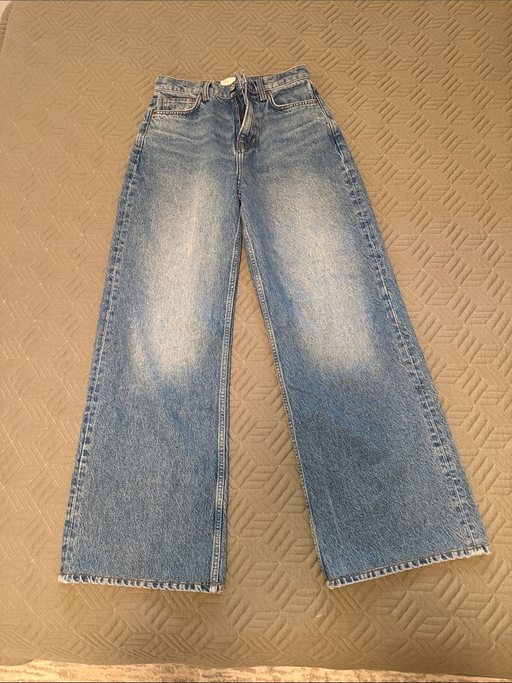 Reformation Light Blue Wide Leg Jeans